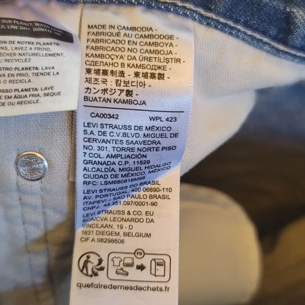Levi's SilverTab Straight Light Blue Denim Distressed Relaxed Fit Jeans